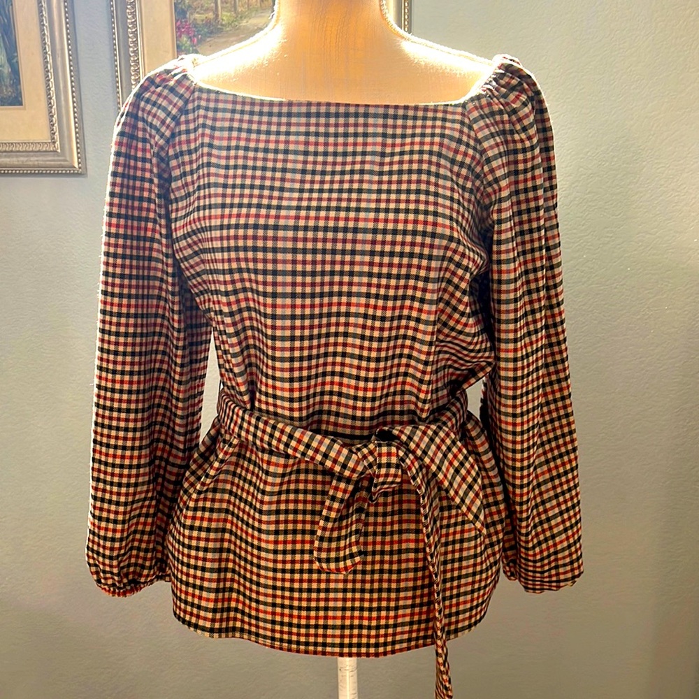 Ann Taylor Factory Plaid Blouss